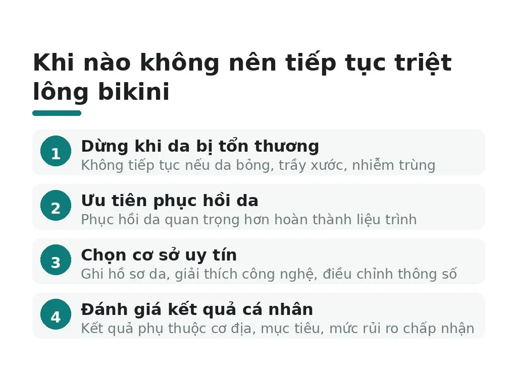 Khi nào không nên tiếp tục triệt lông bikini?