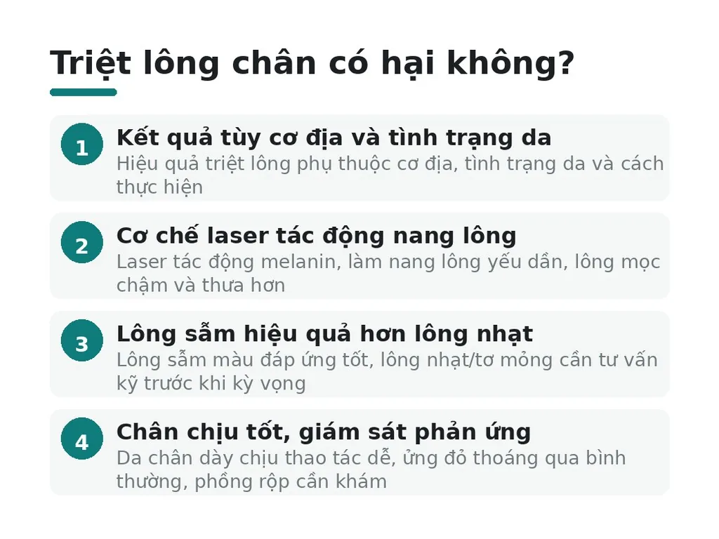 Triệt lông chân có hại không?