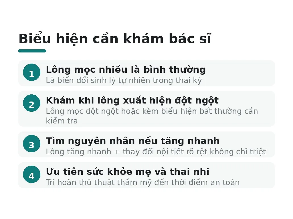 Những trường hợp mẹ bầu nên đi khám thay vì chỉ xử lý lông