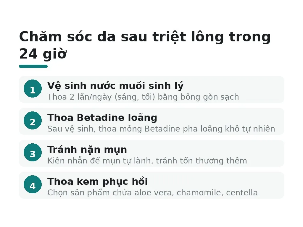 Nên xử lý như thế nào ngay sau triệt lông bikini (trong 24 giờ)?
