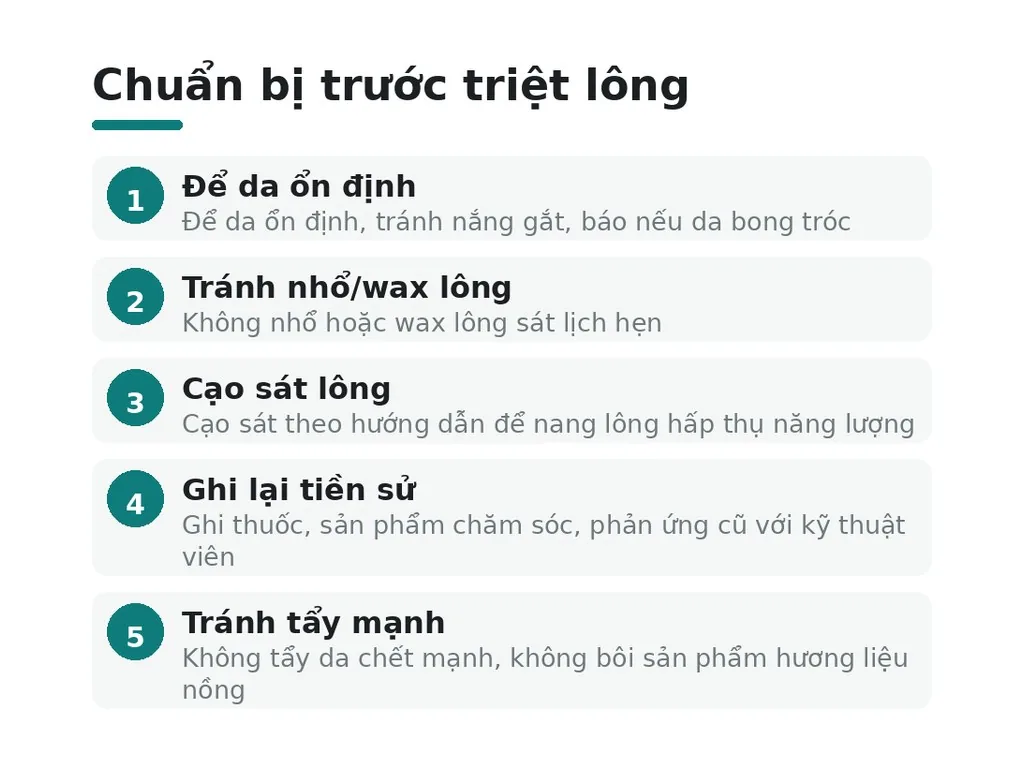 Nên chuẩn bị gì trước buổi triệt lông nách?