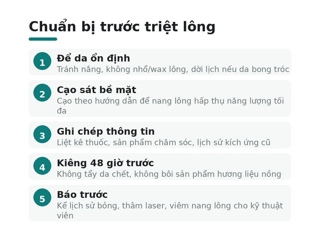Nên chuẩn bị gì trước buổi triệt lông?