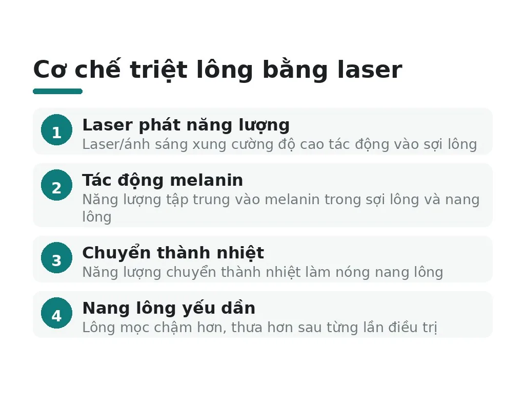 Cơ chế triệt lông bằng laser?