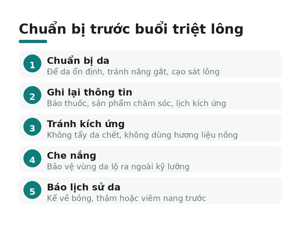 Nên chuẩn bị gì trước buổi triệt lông?