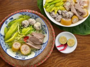 Người mới nâng mũi nên ăn bún mọc hoặc bún thịt heo bình thường